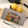 thumbnail image 5 of GEEAD Zip Around Wallet for Women Card Holder Wallet for Women Scarecrow Autumn Harvest Farm Activities Ideal Holiday Gift Travel Accessory, 5 of 10