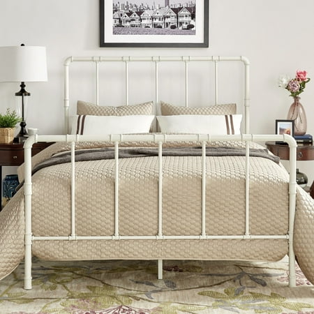 Weston Home Metal Full Bed, Antique White - Walmart.com