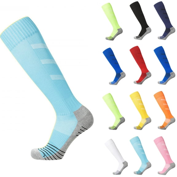 Lovzfmll Crew Socks for Boys & Girls, Youth Soccer Knee High Socks with Cushioned Sole, Breathable Sport Socks for Child 7-9 Years
