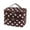Coffee, variant on Travel Cosmetic Makeup Bag Double Layer Dot Pattern Zipped Toiletry Handbag large capacity Organizer With Mirror For Woman