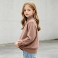 thumbnail image 4 of Kaemgyyd Boys Mock Neck Sweater Kids Soild Color Fashion Pullover Toddler Winter Long Sleeve Knit Clothes（Brown,9-10 Years）, 4 of 6