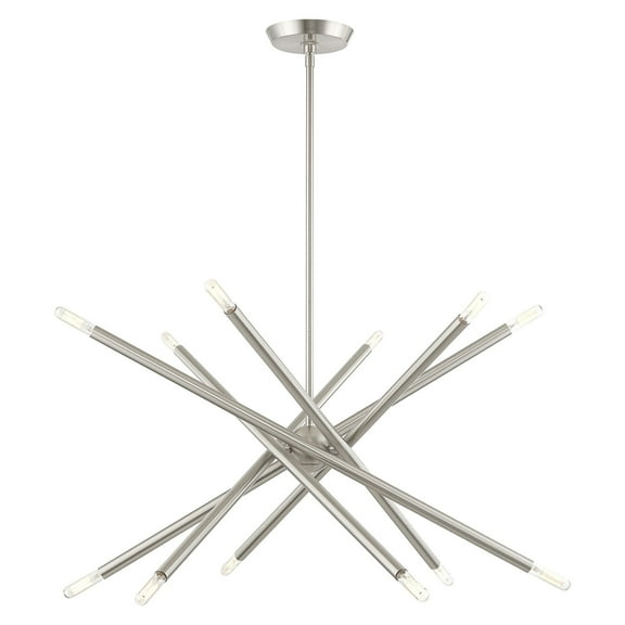 46776-91 Livex Lighting Soho - 12 Light Chandelier In Transitional Style-25 Inches Tall and 27.5 Inches Wide-Brushed Nickel Finish -Traditional
