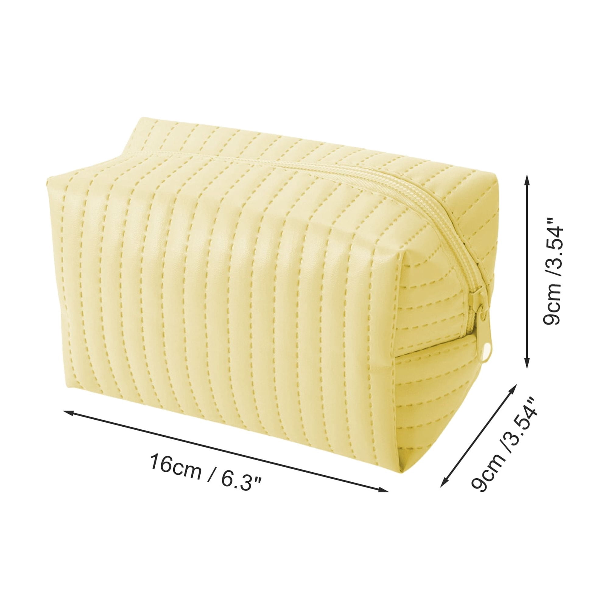 Unique Bargains 1 Pc Simple Square Makeup Bag Yellow