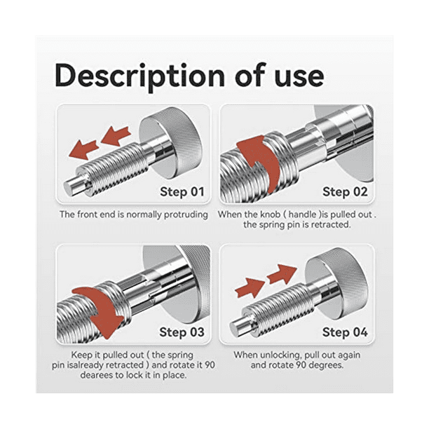 Quick Release Pins, Tools Handle Pin Kit for M6 Retractable Spring Locking  Pins Plunger Latch for Rolling Toolbox 4pcs