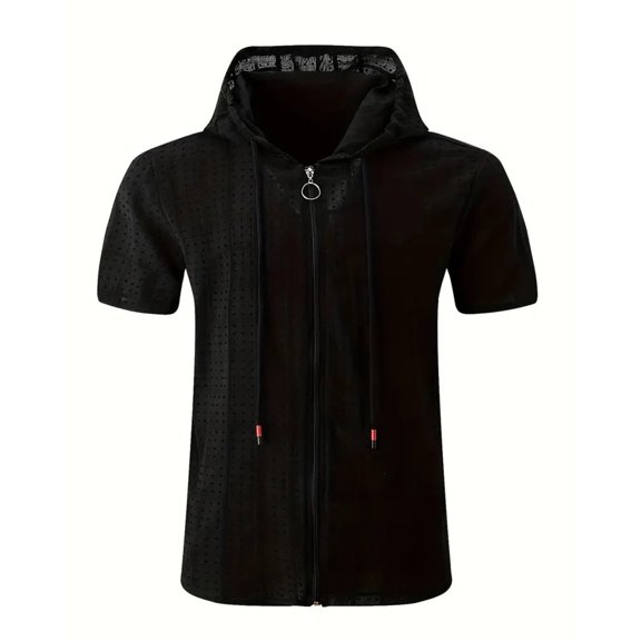 Kcolen Mens Big And Tall T Shirts 3Xlt Men's Summer Fashion Plaid Lapel Top Zipper Cardigan T-Shirt Casual Sleeveless Tee