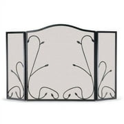 Pilgrim 19214 3 Panel Leaf and Vine Screen - Black