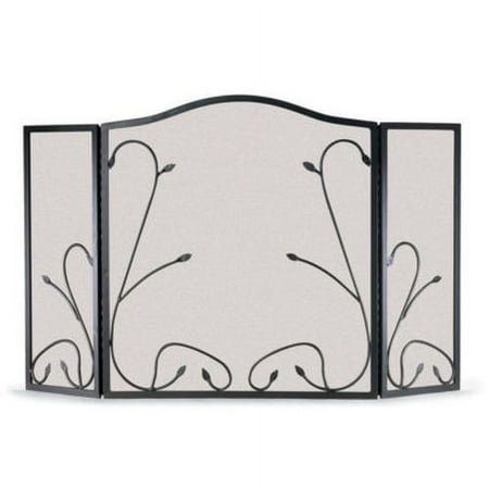Pilgrim 19214 3 Panel Leaf and Vine Screen - Black