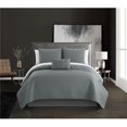 thumbnail image 1 of Chic Home BQS25524-BIB-US Kinley Striped Box Stitched Quilt Set, Grey - King Size - 8 Piece, 1 of 1