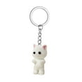 thumbnail image 2 of Resin Flocking 3D Cat Keychain Pendant - Durable Car Keys Holder Charm, Adorable Kitty Bag Accessory, Handmade Craft Gift for Pet Lovers White, 2 of 7