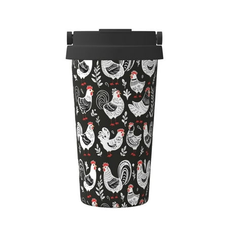 

Adobk Laying Hens And Roosters Print Stainless Steel Coffee Mug -Vacuum Insulated Coffee Tumbler - Leakproof Travel Mugs Insulated for Hot & Cold Drinks