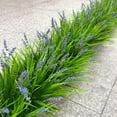 thumbnail image 4 of 12 Bundles Artificial Plants Outdoor Fake Monkey Grass with Flowers for Pot UV Resistant Garden Decor for Window Garden Patio Hanging Planter Pathway Front Porch (Grass with Flowers), 4 of 7
