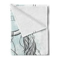 thumbnail image 2 of Saying Soft Flannel Fleece Throw Blanket, Doodle Hand Drawn Dream Catcher Culture Inspired Design, Cozy Plush for Indoor and Outdoor Use, 50" x 60", Grey and Pale Blue, by Ambesonne, 2 of 5