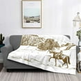 thumbnail image 2 of Disketp Horse Rider In Field Flannel Blankets - Thick and Warm Blanket for Winter, Soft Fuzzy Plush King Blanket for All Seasons-60"x50", 2 of 6