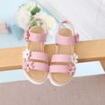 thumbnail image 4 of GYRATEDREAM Toddler Little/Big Girls' Easy Hook & Loop Flat Flower Dress Sandals 1-9 Years, 4 of 7