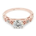thumbnail image 3 of 6MM Round Cut Lab Created Moissanite Diamond Solitaire Filigree Promise Engagement Ring For Women In 14K Rose Gold Over Sterling Silver (G-H Color, VVS1 Clarity, 0.85 Cttw)-4.5, 3 of 8