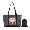 thumbnail image 7 of FORMRS Canvas Laptop Tote Bag for Women with 15.6" Computer Compartments Shoulder Handbag, Blue Christmas Santa, 7 of 7