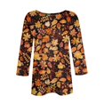 thumbnail image 5 of Women's Floral Print Casual Blouse Lightweight Summer Tops with 3/4 Sleeves and Round Neckline Vibrant Colors, 5 of 5