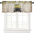 thumbnail image 2 of Valances for Windows Rod Pocket Small Window Curtains Rustic Style Black White Plaid Truck Vintage Newspaper Texture Summer Farm Lemons Valances for Living Room, Bathroom Window Curtain 54"x18", 2 of 5