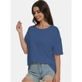 thumbnail image 4 of Women's Short Sleeve Crew Neck T-Shirt - Relaxed Fit, Soft Casual Tee, 4 of 6
