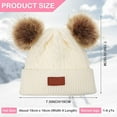 thumbnail image 2 of Kids Winter Pompom Hat Knitted Ski Beanie Hat Double Pom Beanie Cap for Girls Boys, for 1-3 Years Old, 2 of 6