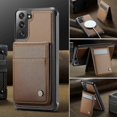 thumbnail image 4 of For Samsung Galaxy S21 FE 5G Leather Back Cover Compatible with MagSafe JEEHOOD J06 Phone Case with, 4 of 5