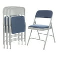 thumbnail image 2 of Hampden Furnishings Bernadine Collection Fabric Padded Folding Chair, Grey/Blue, Pack of 4, 2 of 7