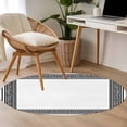 thumbnail image 5 of White Greek Key Large Area Rugs for Bedroom Living Room, Soft Non Slip Carpet Bedside Rug, Geometric Greece Ancient Farmhouse Geo Round Floor Cover Kitchen Accent Rug 3' for Dining Room/Office, 5 of 9
