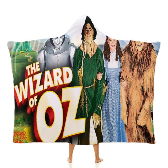 El Mago de Oz Manta Capa con Capucha Anti-Bolitas, Manta de Lana Ártica Suave, Manta Portátil de Felpa Ligera y Lujosa, Poncho para Siesta en Casa y Oficina, 100*130cm