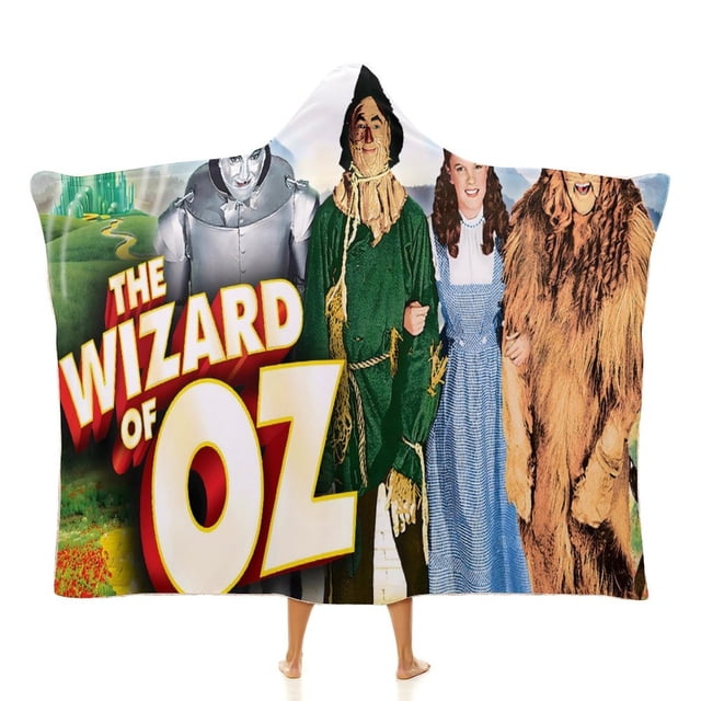 El Mago de Oz Manta Capa con Capucha Anti-Bolitas, Manta de Lana Ártica Suave, Manta Portátil de Felpa Ligera y Lujosa, Poncho para Siesta en Casa y Oficina, 100*130cm