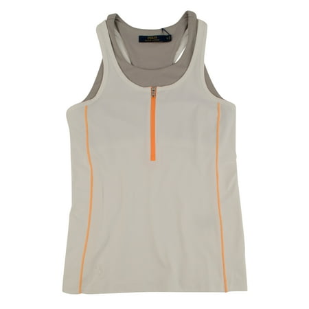 Women's 1/2 Zip Racerback Tennis Tank-PW-S