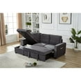 thumbnail image 6 of Pemberly Row Velvet Reversible Sleeper Sectional With USB in Gray, 6 of 11