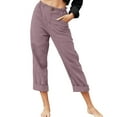 thumbnail image 1 of Eashery Straight Leg Pant for women Plus Size Relaxed Fit All Day Pull On Dress Pants Sweatpants Women (Solid Color,Purple,L), 1 of 5