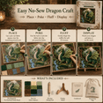 thumbnail image 3 of Mythic Dragon Realms 3D Fabric Poke Art Kit, No Sew Fantasy Dragon Craft Kit with Pre-Cut Fabric Squares and Display Stand, DIY Handmade Art Supplies, Halloween Decorations Gift for Dragon Lovers A, 3 of 5