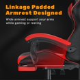 thumbnail image 3 of Bigzzia Gaming Chair with Footrest, Ergonomic Game Chair with Lumbar Support & Headrest, Height Adjustable with 360°Swivel Wheels, Red, 3 of 9