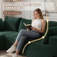 thumbnail image 3 of LazySunsets 103" Boneless Couch for Living Room, L-Shaped Modular Sectional Sofa with Wide Armrests and Cup Holders, Corduroy Cloud Cuch No Assembly, Green, 3 of 10