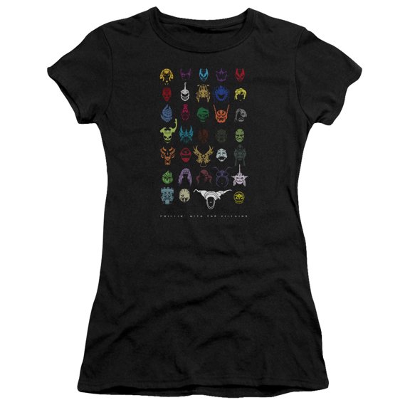 Power Rangers Villians Junior Women's T-Shirt Sheer Black