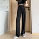 thumbnail image 3 of Pantalones de traje negros Pantalones de mujer Pantalones de verano rectos casuales con forma de pera que adelgazan el cuerpo Pantalones de pierna ancha, 3 of 4
