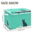 thumbnail image 5 of Yayeee Collapsible Cube Storage Bin with Lid Fabric Closet Decorative Basket with Handles, Green Cat, 5 of 7