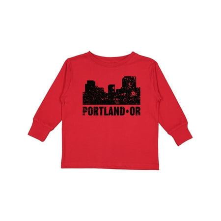 

Inktastic Portland Oregon City Skyline with Grunge Boys or Girls Long Sleeve Toddler T-Shirt