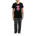 thumbnail image 4 of CafePress - World's Best Girlfriend Women's Dark Pajamas - Women's Short Sleeve Print T-Shirt and Pants Dark Cotton Pajama Set, 4 of 7