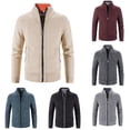 thumbnail image 4 of Mens Casual Zip Knitted Jacket Sweater Cardigan Shirt Slim Fit Warm Tops Coat, 4 of 8