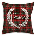 thumbnail image 2 of Creative Products Joy and Peace Plaid 18x18 Spun Poly Pillow, 2 of 3