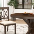 thumbnail image 3 of Roundhill Furniture Windvale 5-Piece Dining Set, Cross-Buck Round Table with 4 Stylish Chairs, Espresso, 3 of 12
