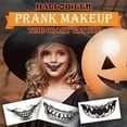 thumbnail image 2 of Tatuajes Temporales 12 piezas de pegatinas de tatuaje de boca grande de Halloween sonrisa extraña para brazo cara mano cuello Likrtyny Cuidado Belleza, 2 of 9