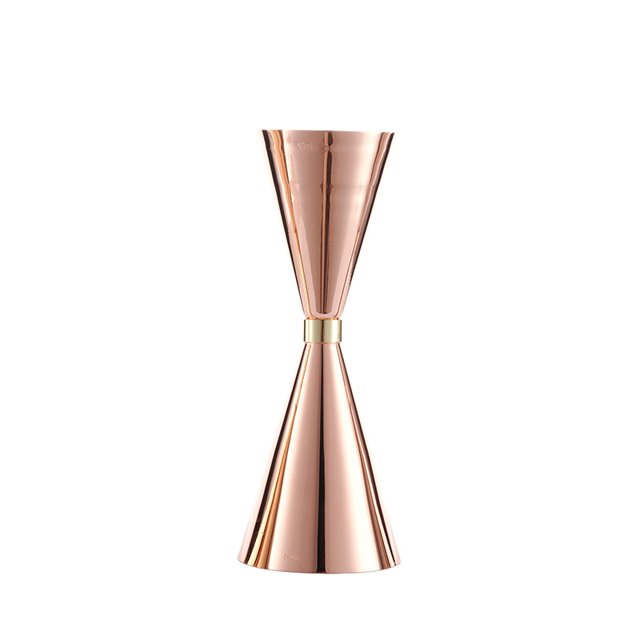 Dispositivo de medición de vino de acero inoxidable, vaso medidor de 100 ml con forma de cono y anillo dorado, con escala