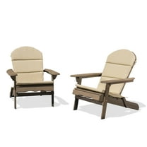 Amenda Outdoor Acacia Wood Adirondack Chairs with Cushions (Set of 2)
