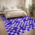thumbnail image 3 of ODIKA 8'x10' Washable Area Rug Grid Abstract Retro Wave Rhythm Plaid Crisp Purple Checkered Refined Structured for Living Room, Under Sectional, Family Room , Durable, Non-Slip, 3 of 7