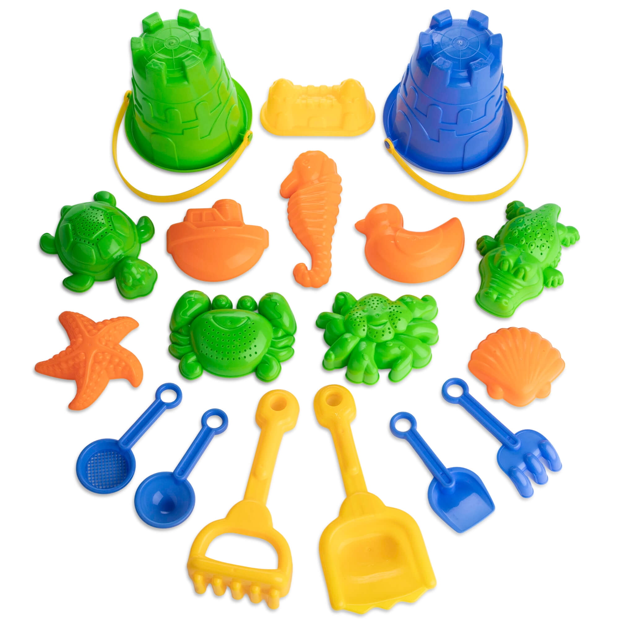 N A Beach Bucket Toys Silicone Sand Buckets Toy Set with Shovel and 4PCS Molds Summer Beach Toys for Toddlers
