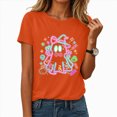 thumbnail image 2 of NOLDARES Halloween Shirt for Women Funny Ghost Costume Tshirts Halloween Short Sleeve Graphic Tee Tops(Orange,XL), 2 of 6