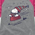 thumbnail image 3 of Peanuts - Snoopy Sledding - Toddler & Youth Girls Raglan Graphic T-Shirt, 3 of 6